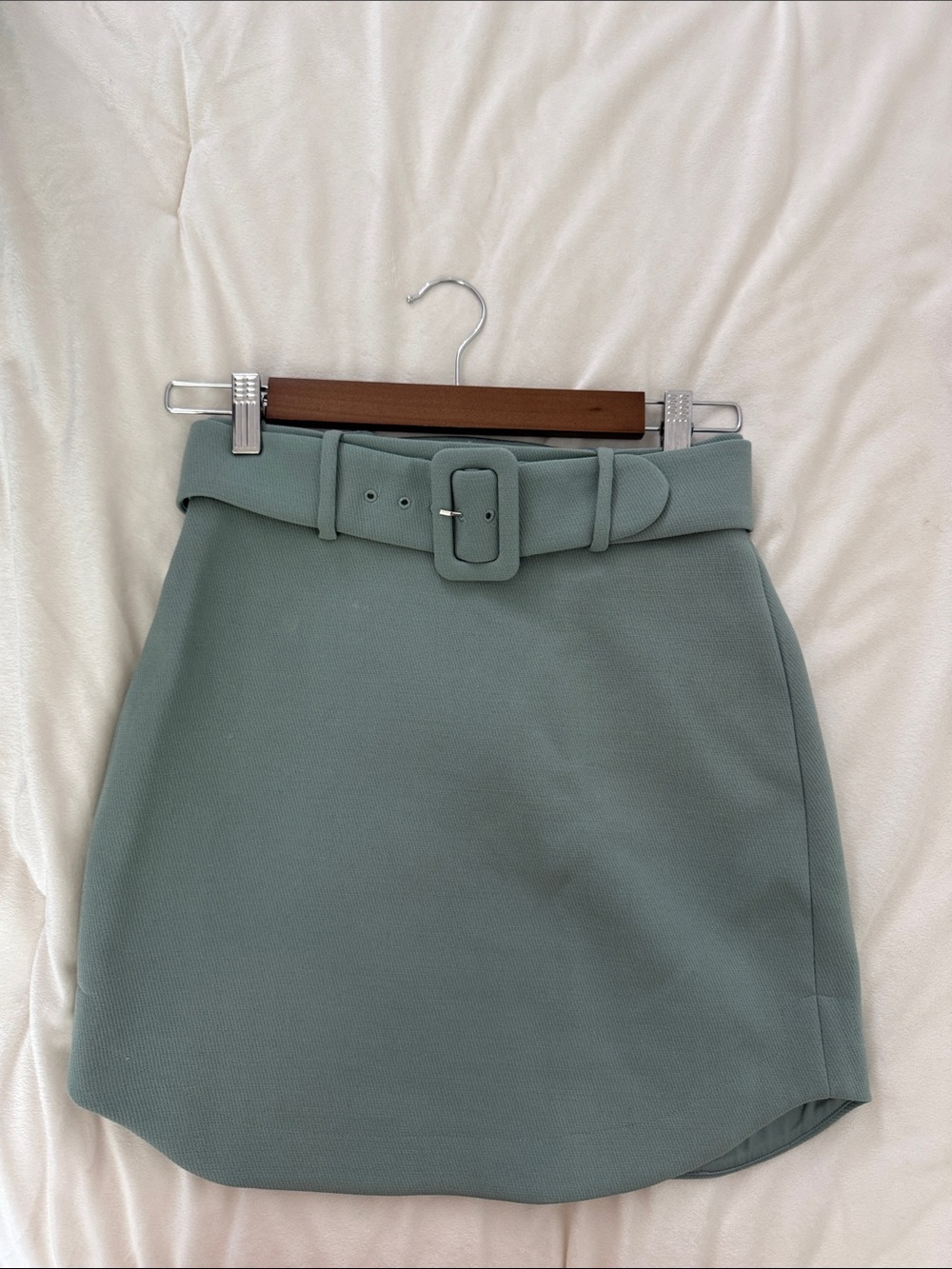 & Other Stories Sage Green Belted Mini pencil Skirt, size 2(xs/s)